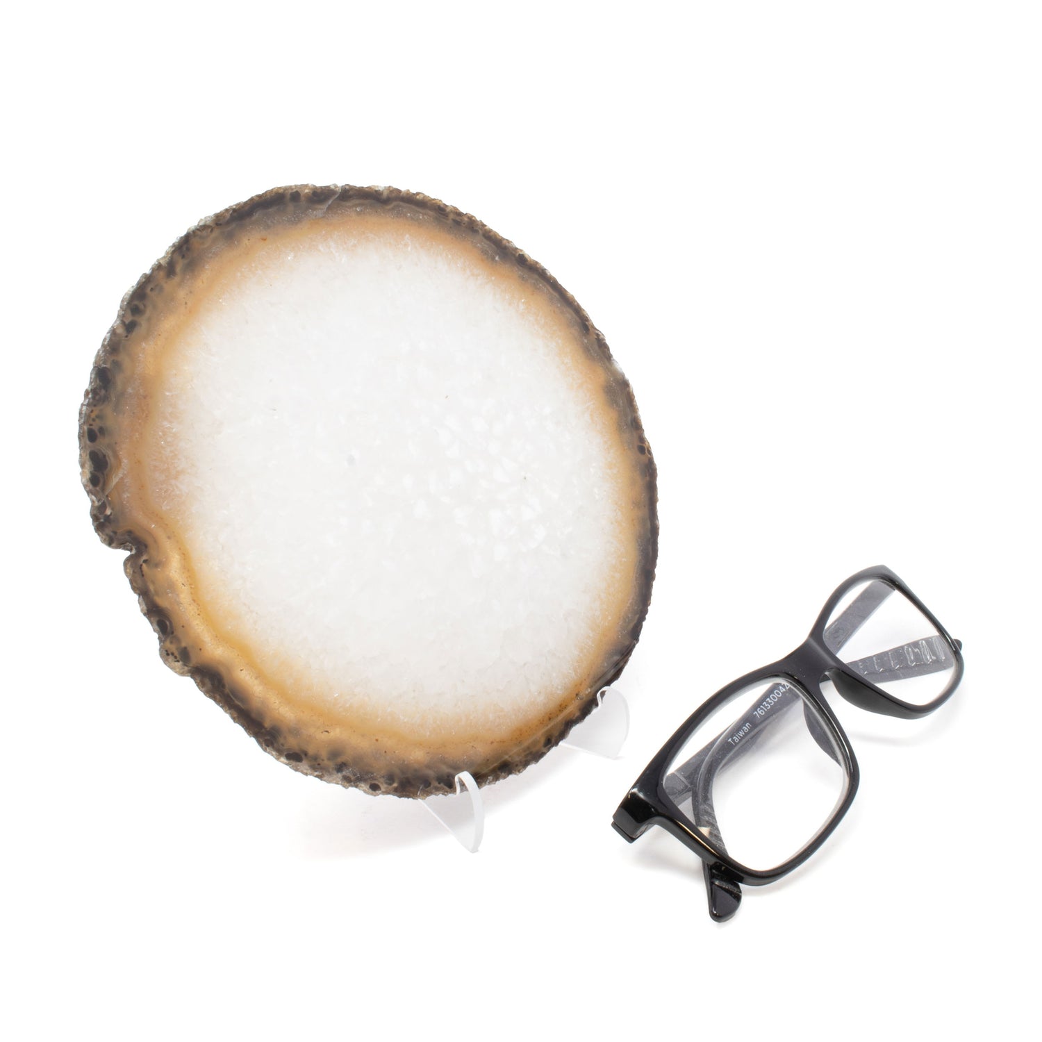 Agate Slice On Acrylic Easel Stand