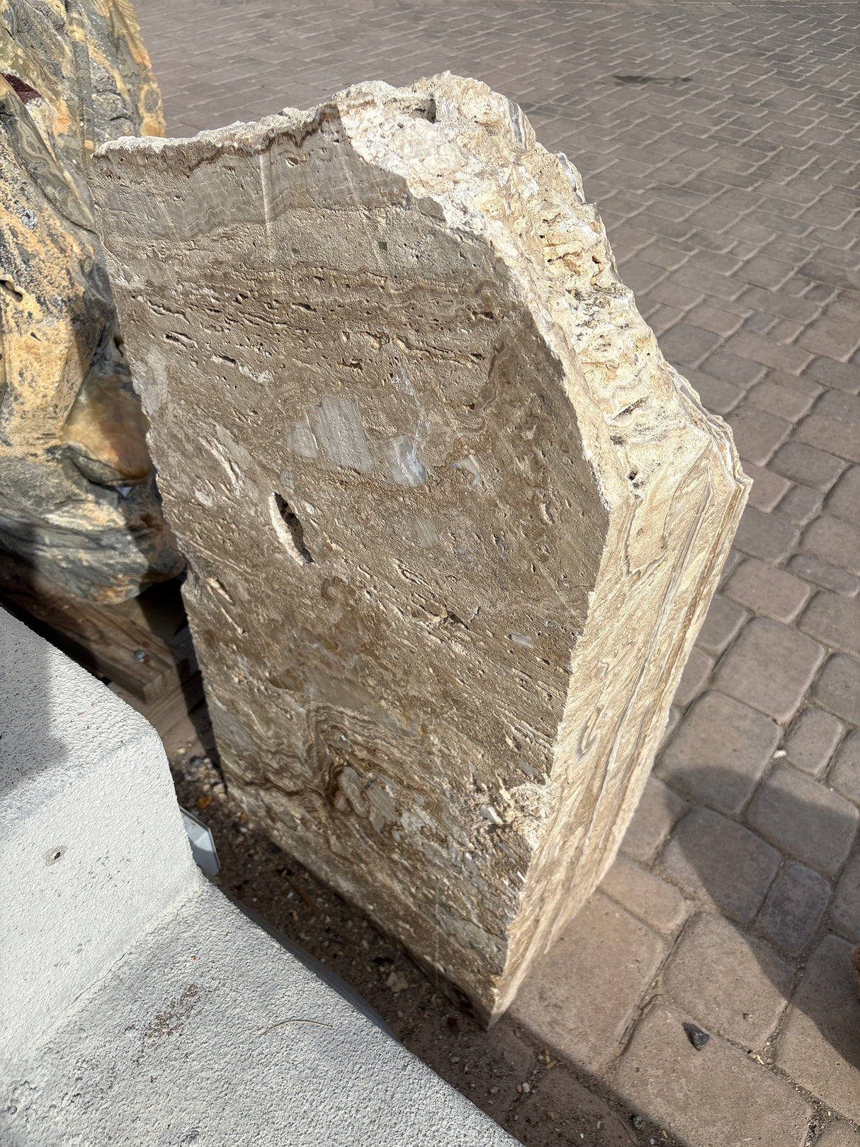 Amber Onyx Rock Fountain ***NO Basin - 3 cut sides