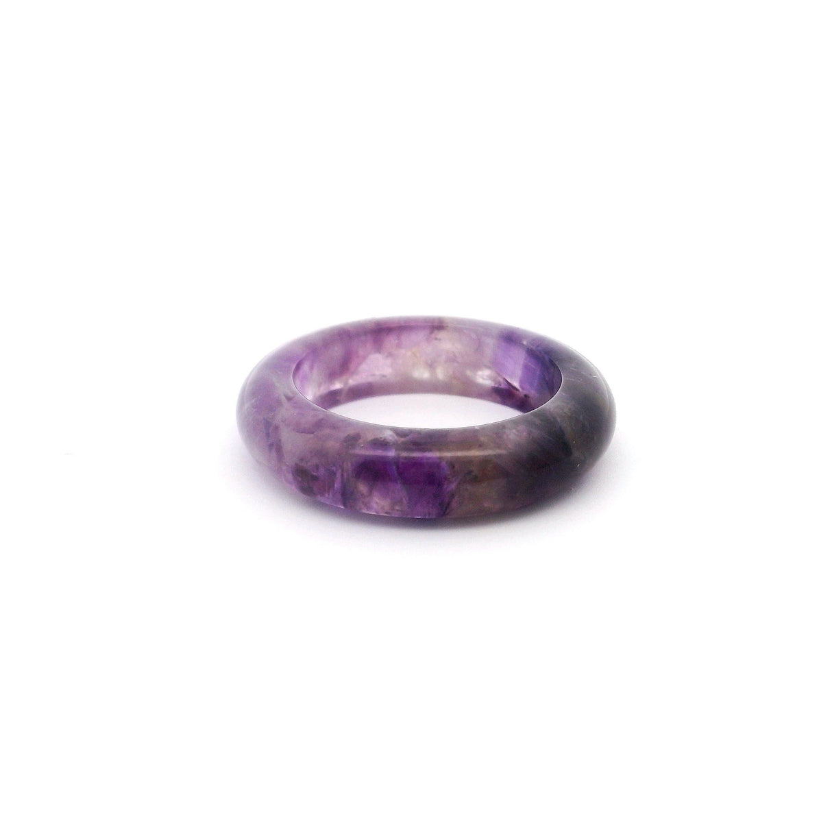Amethyst Gemstone Ring - Solid Stone Carving sz8