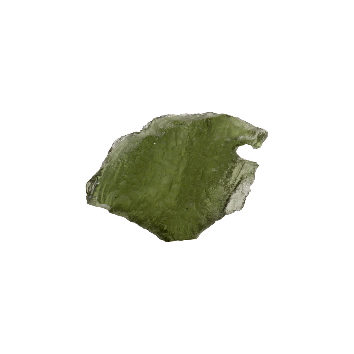 Moldavite Tektite Raw Nugget -Rugged & Glossy Half Dome