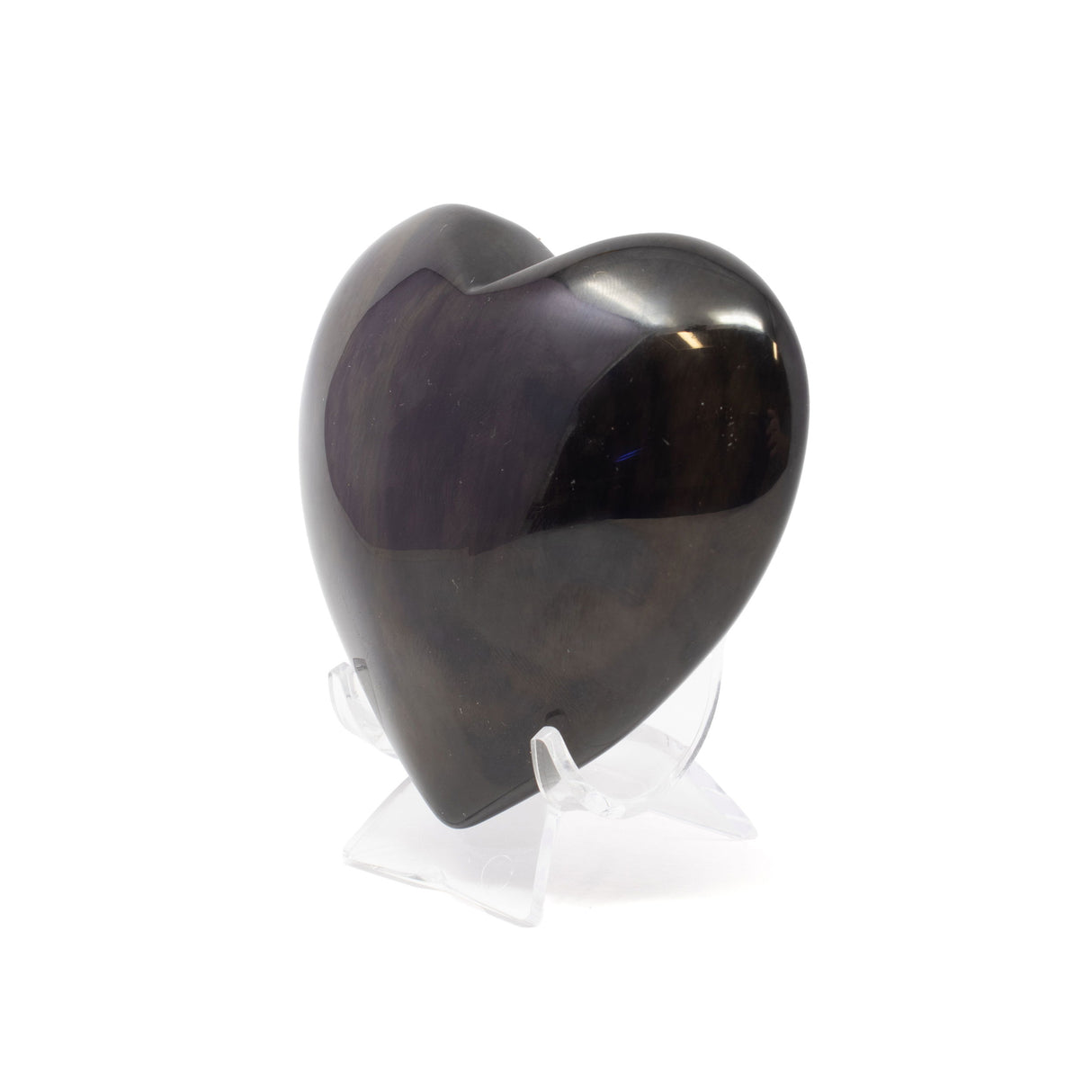 Rainbow Obsidian Heart on Lucite Stand