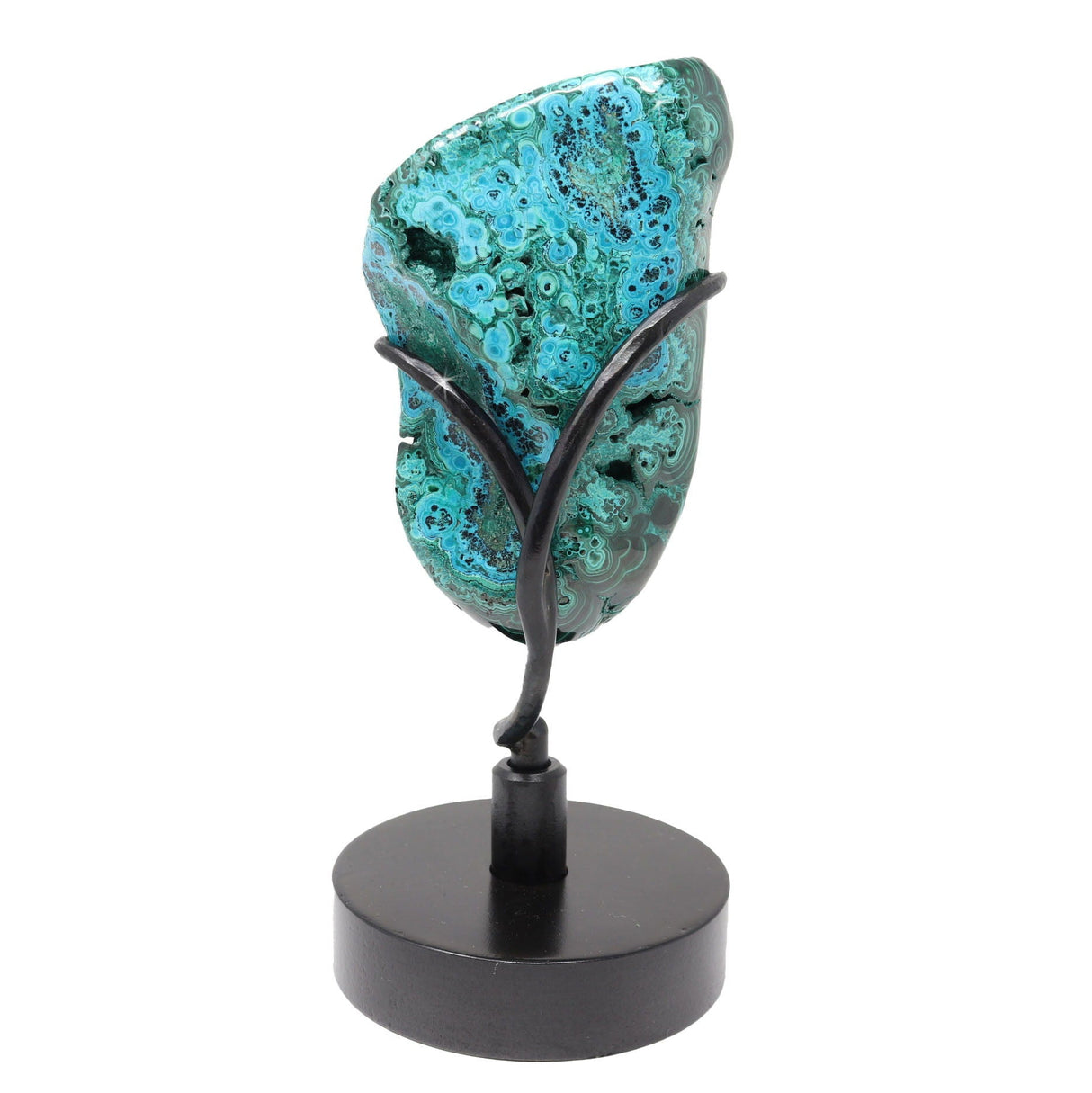 Chrysocolla Malachite Polished Freeform on Custom Spinner Stand