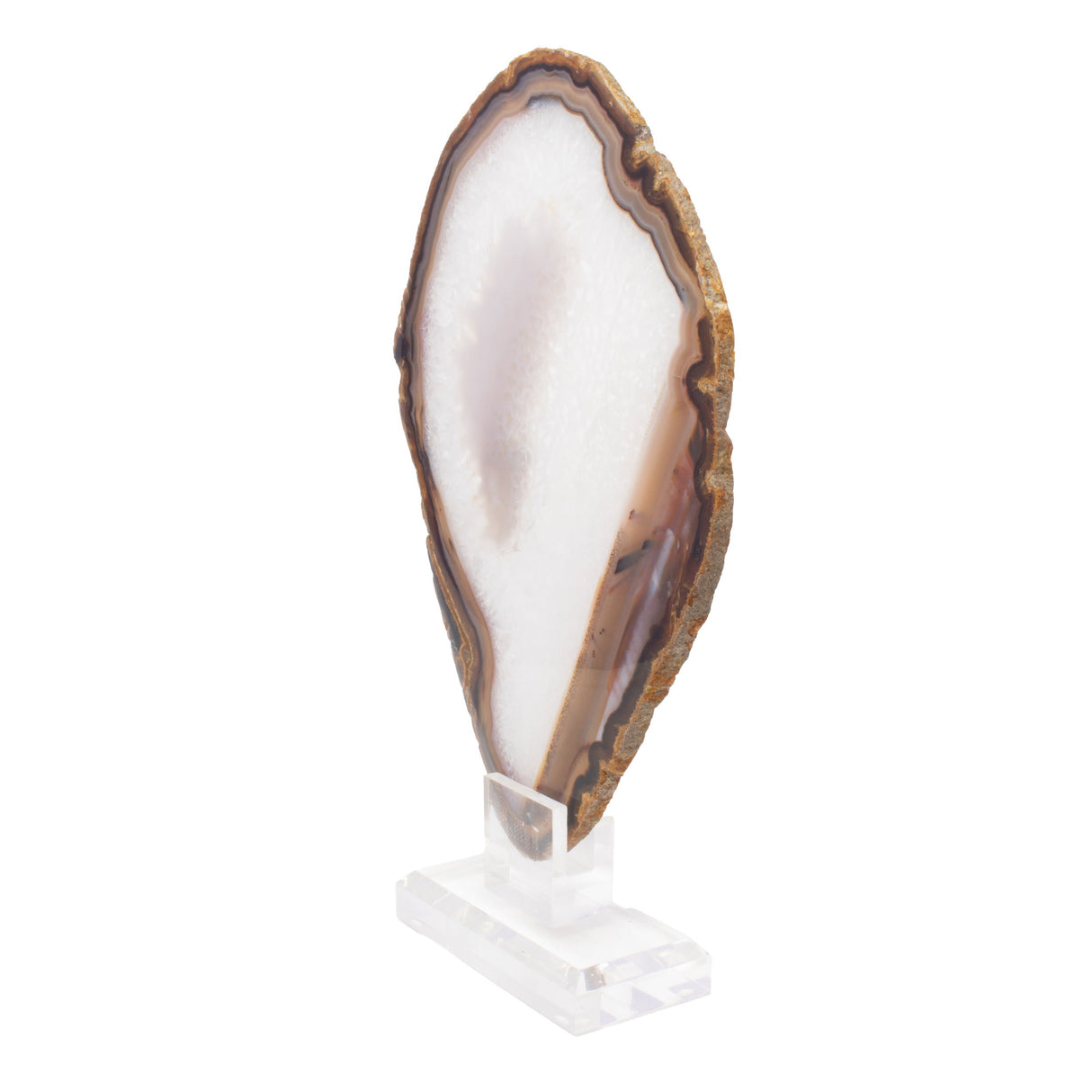 Carnelian Agate Slice on Acrylic Screw Stand - Classic Quartz Center