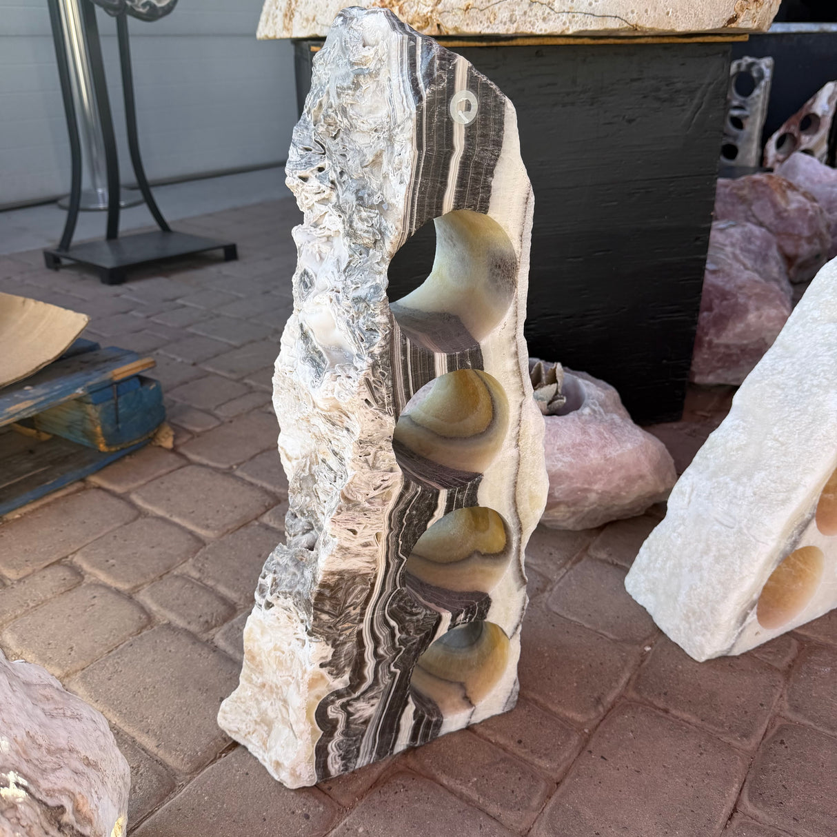 Rustic Onyx Wine Rack with 4 Holes