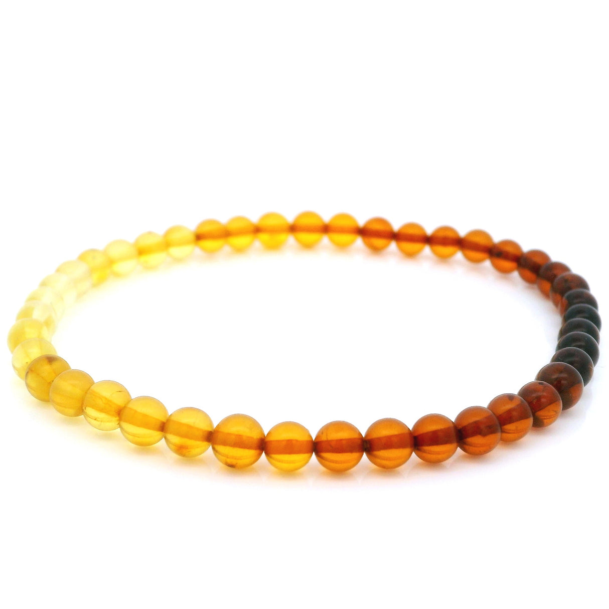 Ombre Amber Beaded Bracelet - 4.5mm - 5mm Round