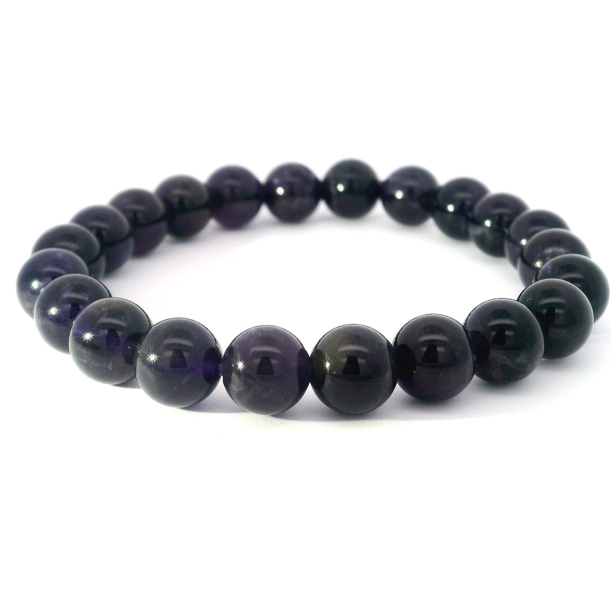 A+ Quality Amethyst Beaded Bracelet 8mm Rounds