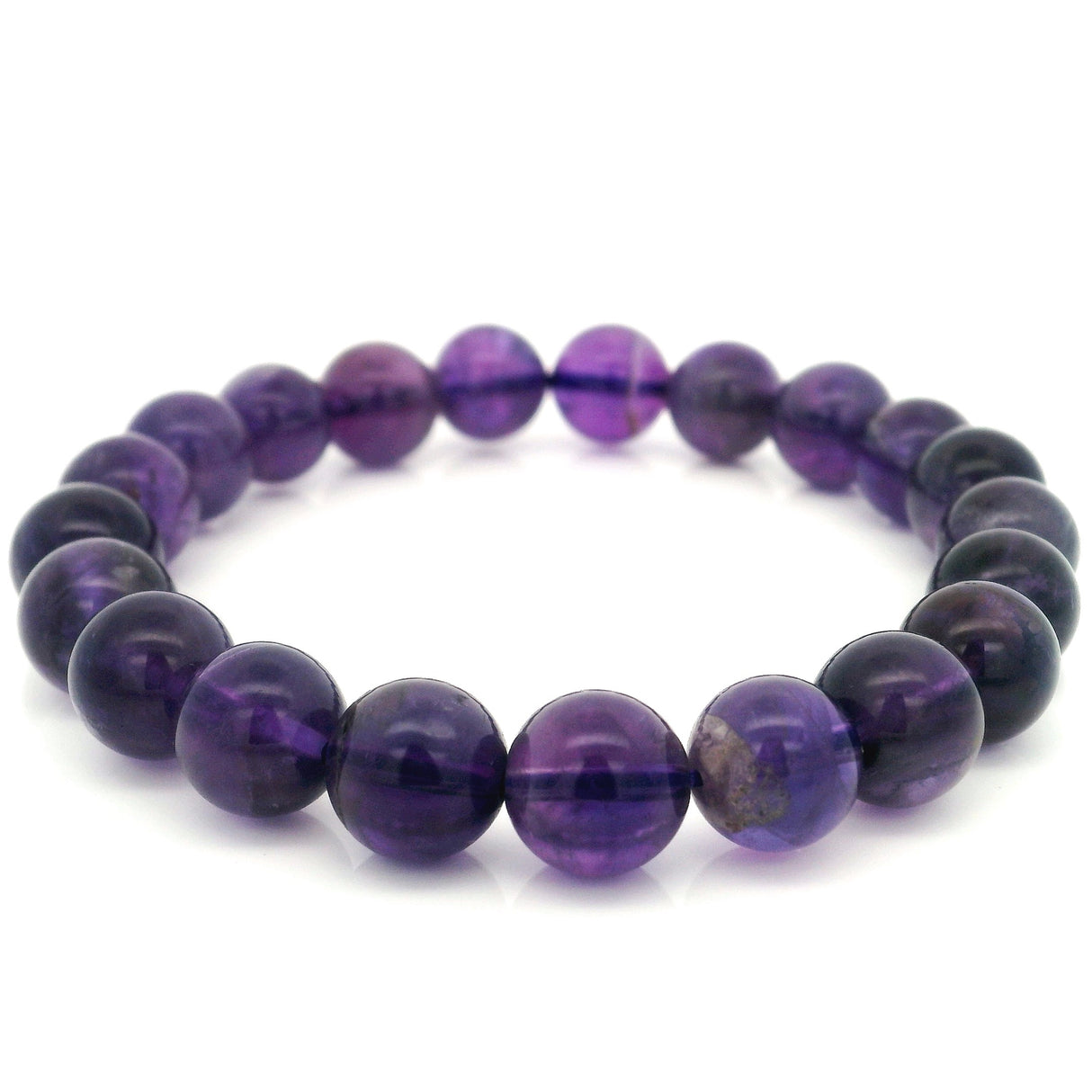 Amethyst Beaded Bracelet - 8.5-9.5 mm Round