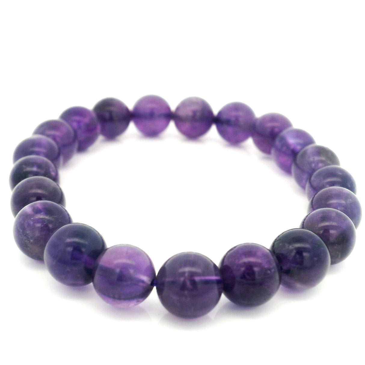 Amethyst Beaded Bracelet - 8.5-9.5 mm Round