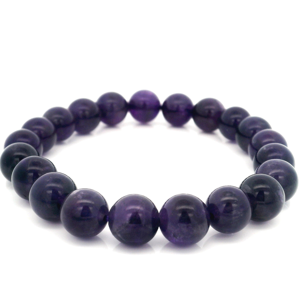 Amethyst Beaded Bracelet - 8.5-9.5 mm Round