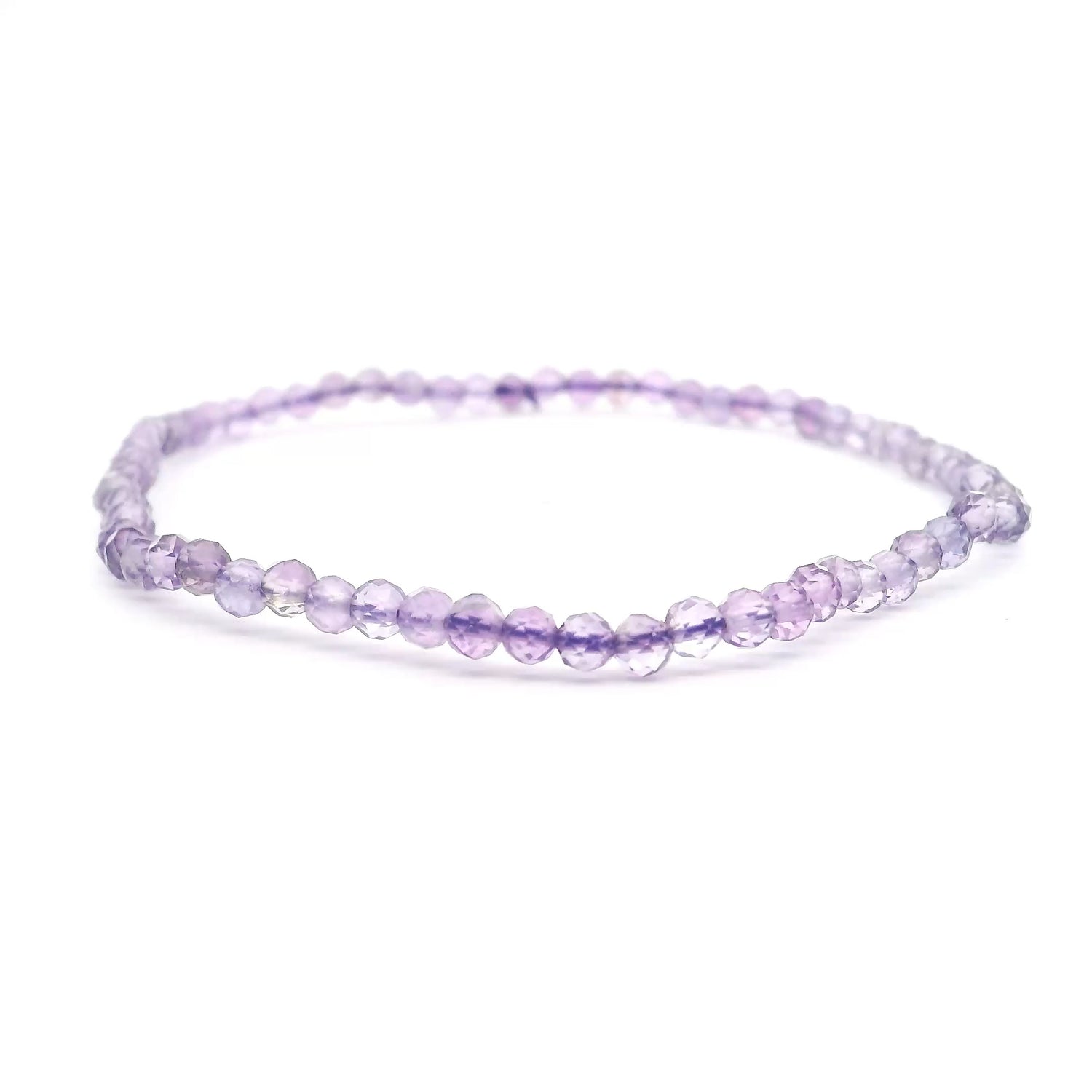 Amethyst Beaded Bracelet 3mm Faceted Rounds