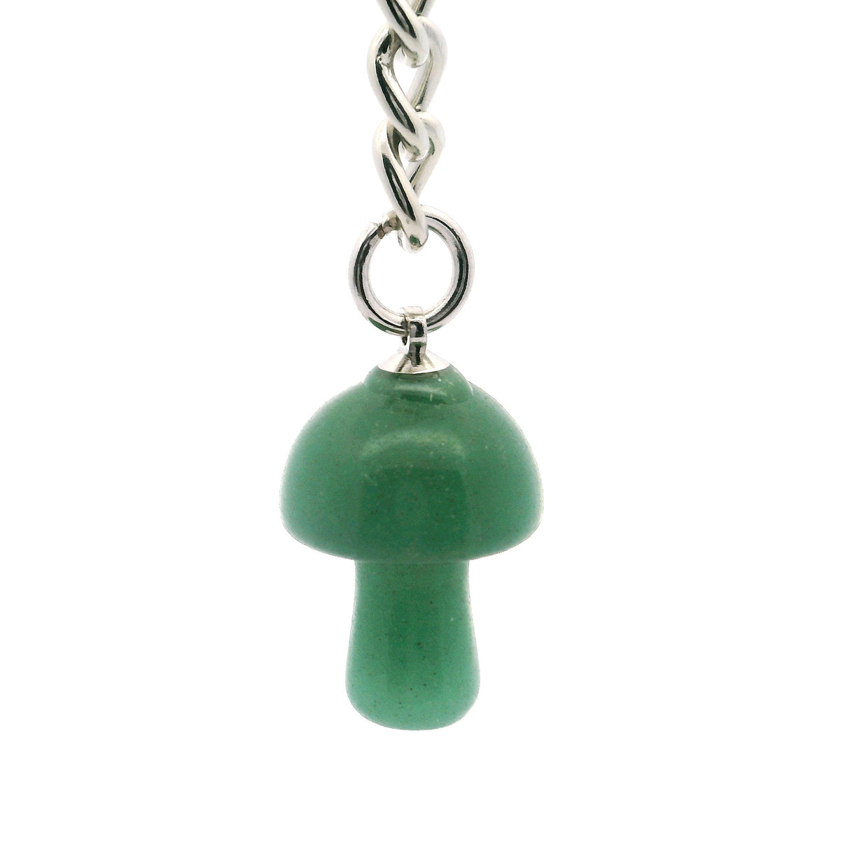 Green Aventurine Mushroom Keychain