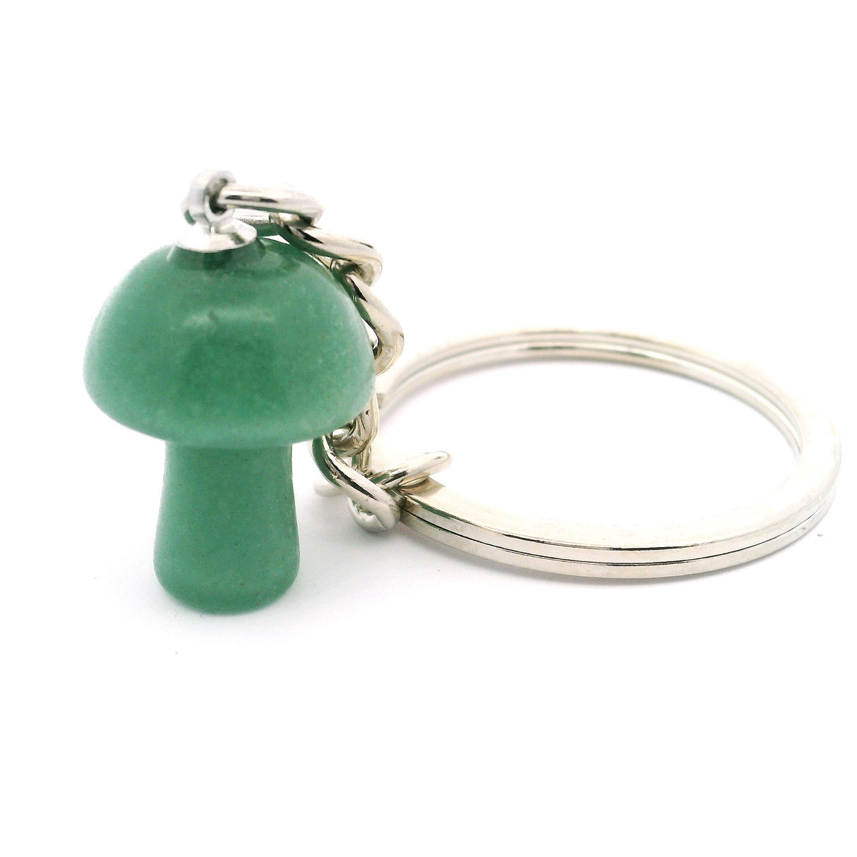 Green Aventurine Mushroom Keychain