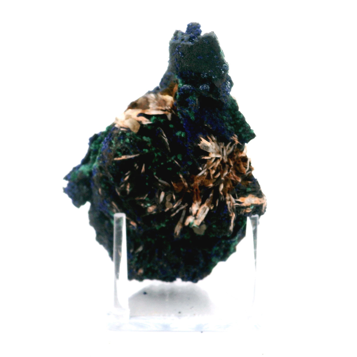 Azurite Malachite Specimen on Lucite Stand