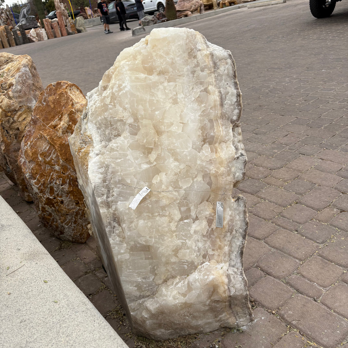 Ice & Gray Onyx Fountain - Boulder with Druze Vug