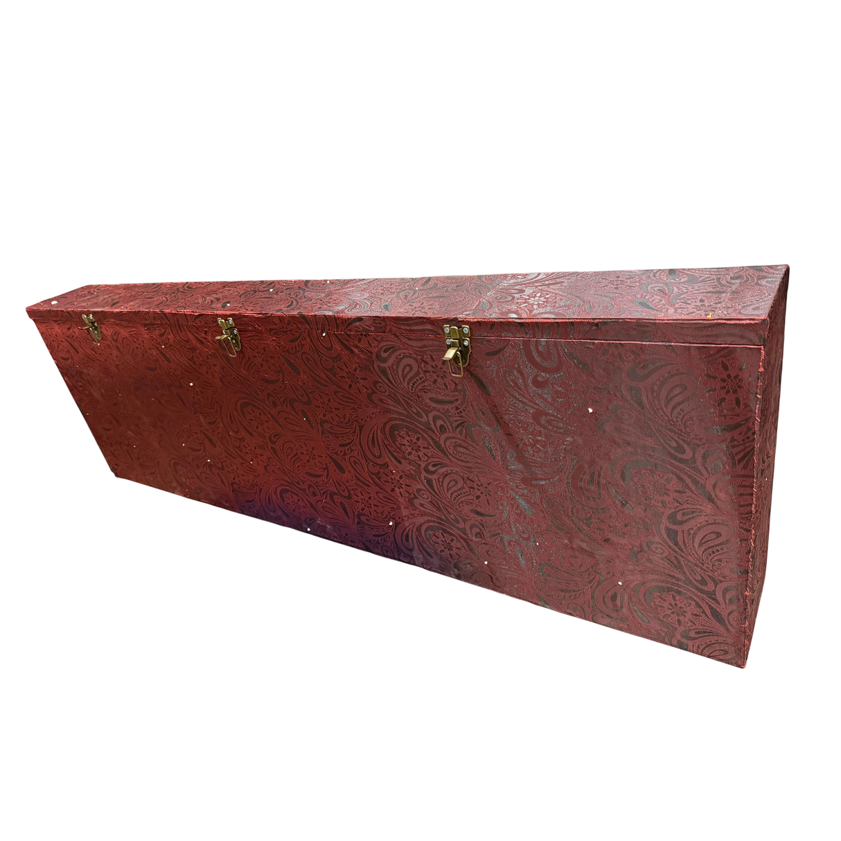 Exquisite Red Skin Mutton Fat Nephrite Jade Fish Carving on Carved Wooden Base with Accompanying Custom Box