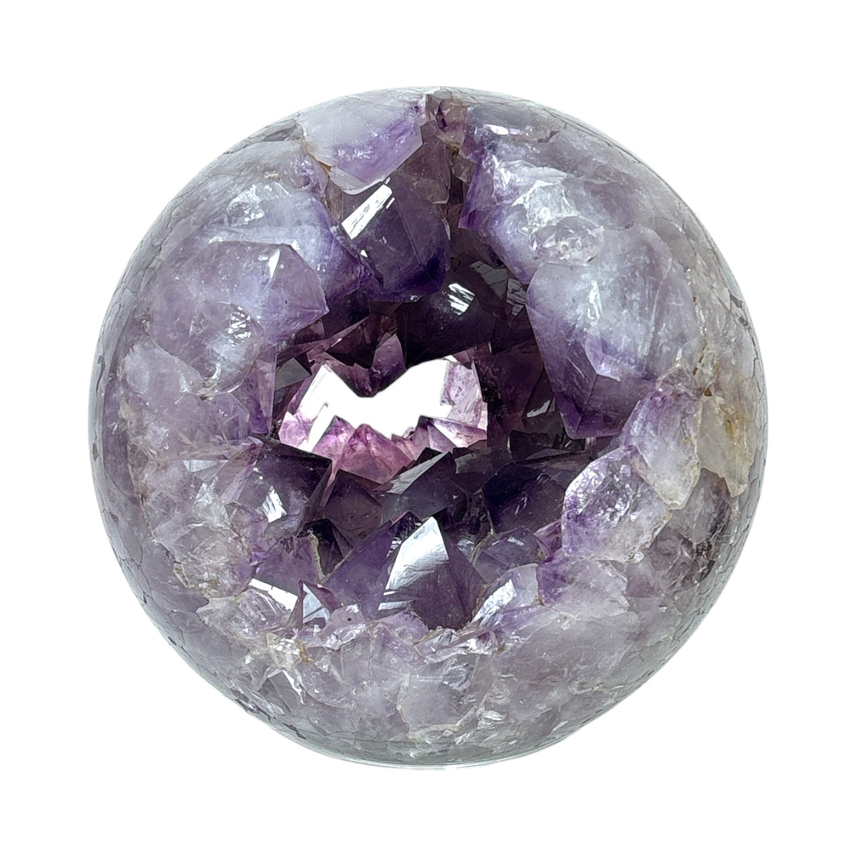 Amethyst Crystal Tunnel Sphere with Deep Consistent Color & Large Crystals