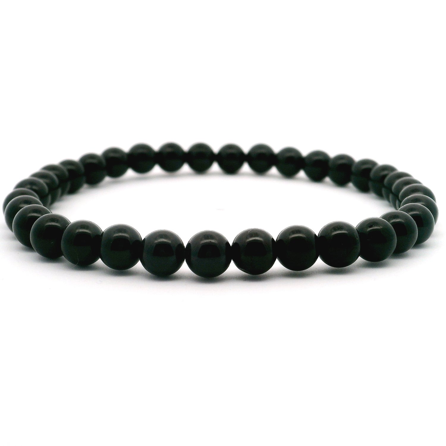 Black Onyx 6mm Round Beaded Bracelet