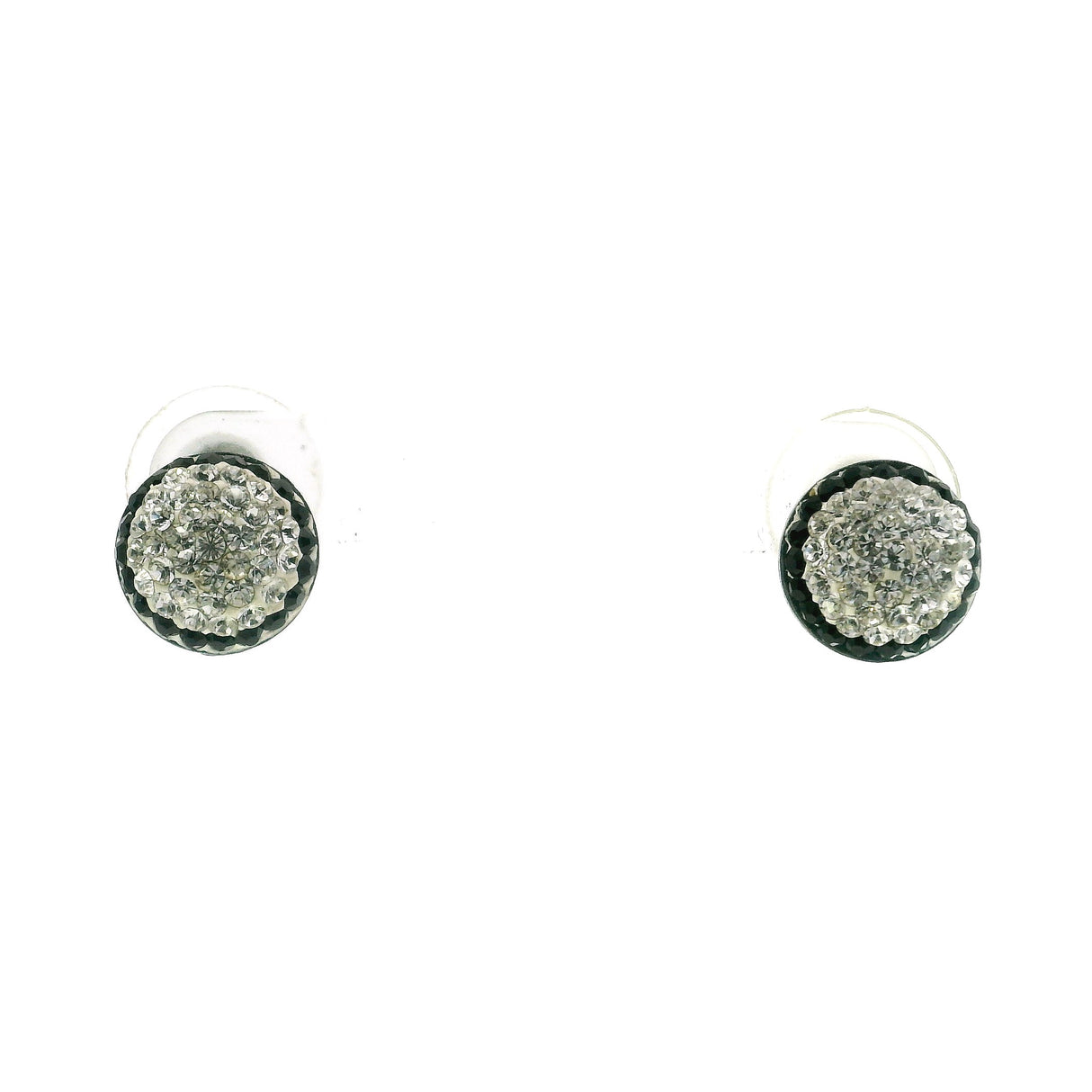 Blue Sapphire Earrings -Ovals With Bright & Black Swarovski Crystals On Detachable Studs