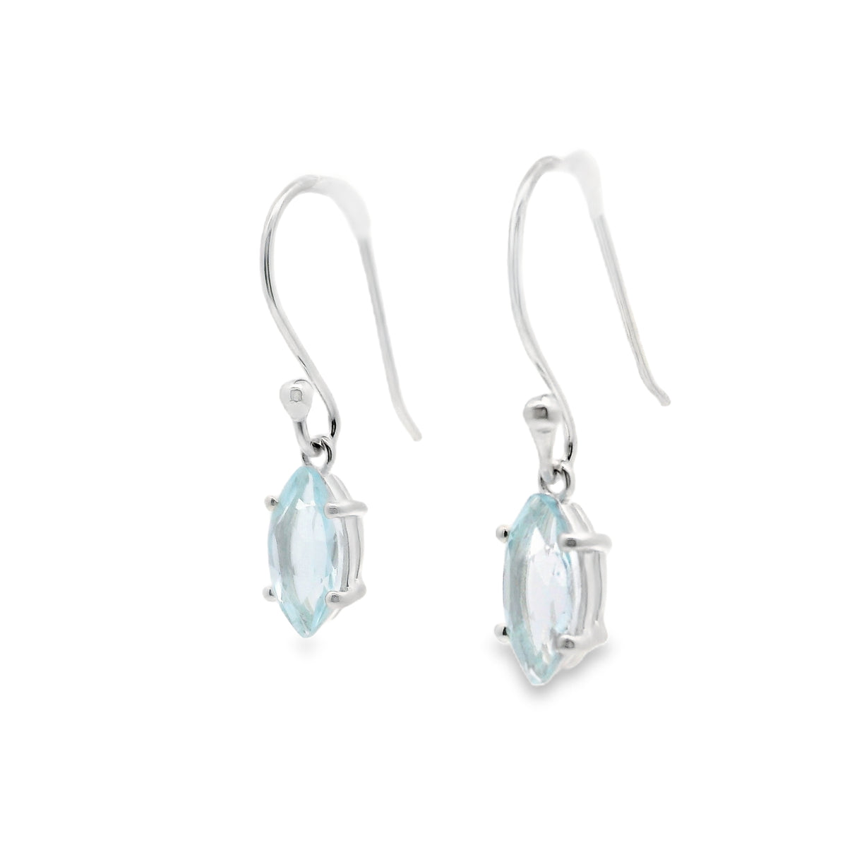 Faceted Blue Topaz Dangle Earrings
