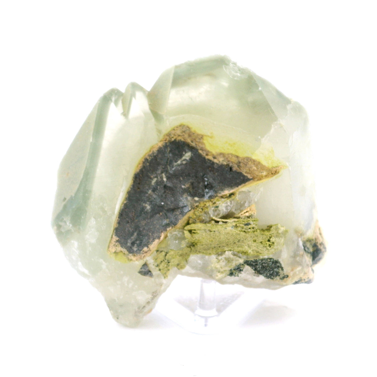 Chlorite Quartz Crystal Cluster on Lucite Stand
