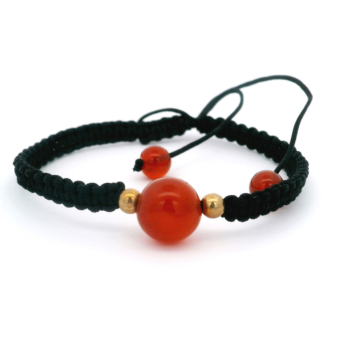 10mm Round Bead on Woven Adjustable Bracelet