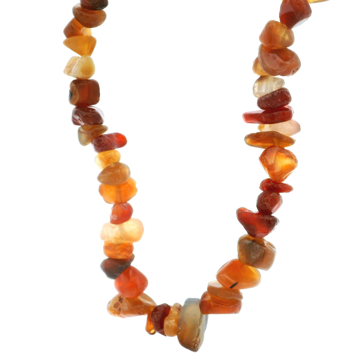Red Agate Carnelian Chip Necklace 32"