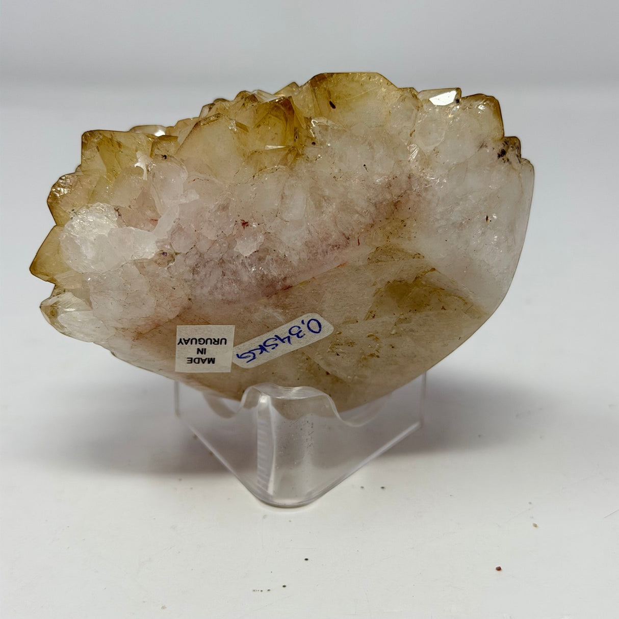 Polished Natural Citrine Crystal Stalactite Knobs on Lucite Stand