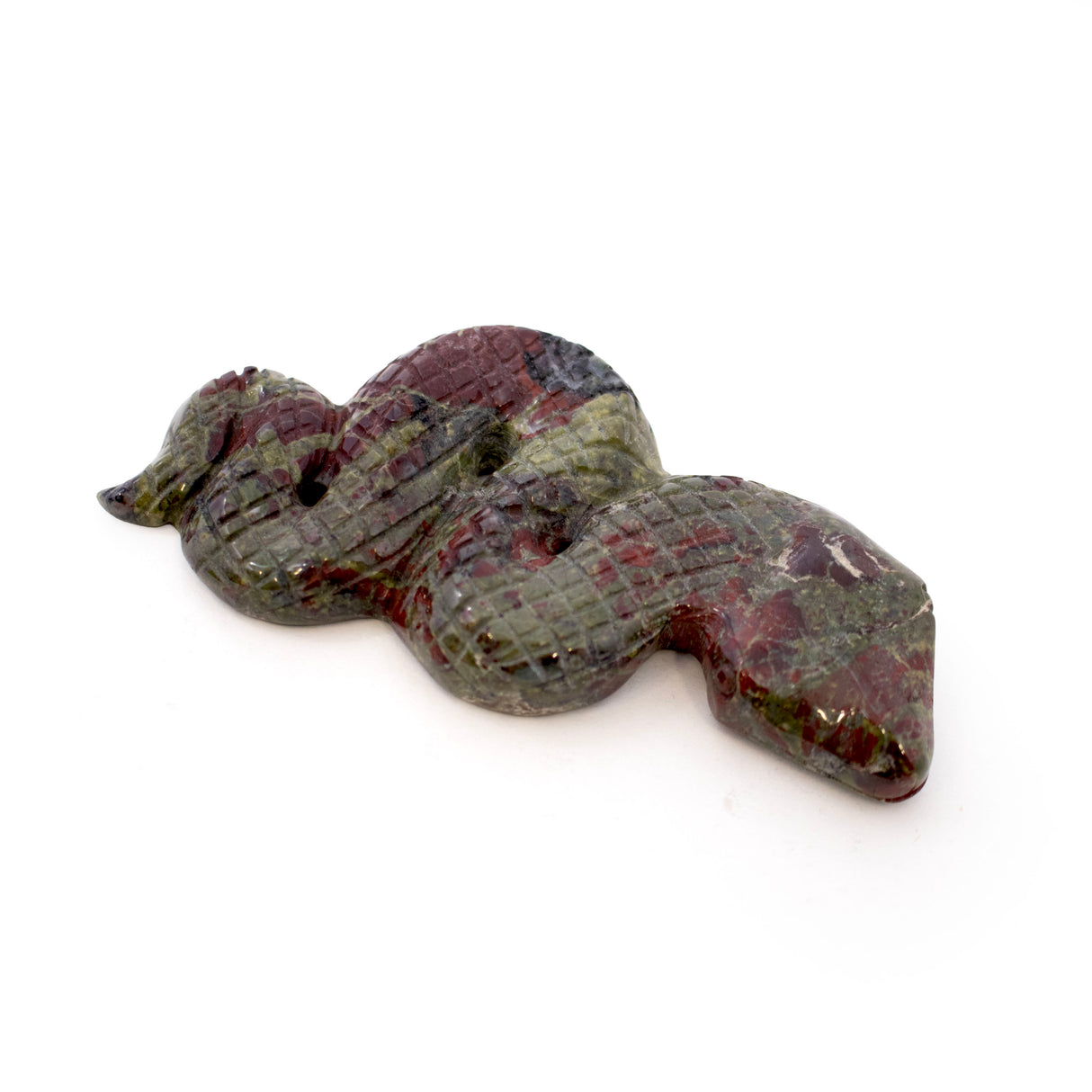 Dragon Bloodstone 4" Snake Ready-to-Strike Carving