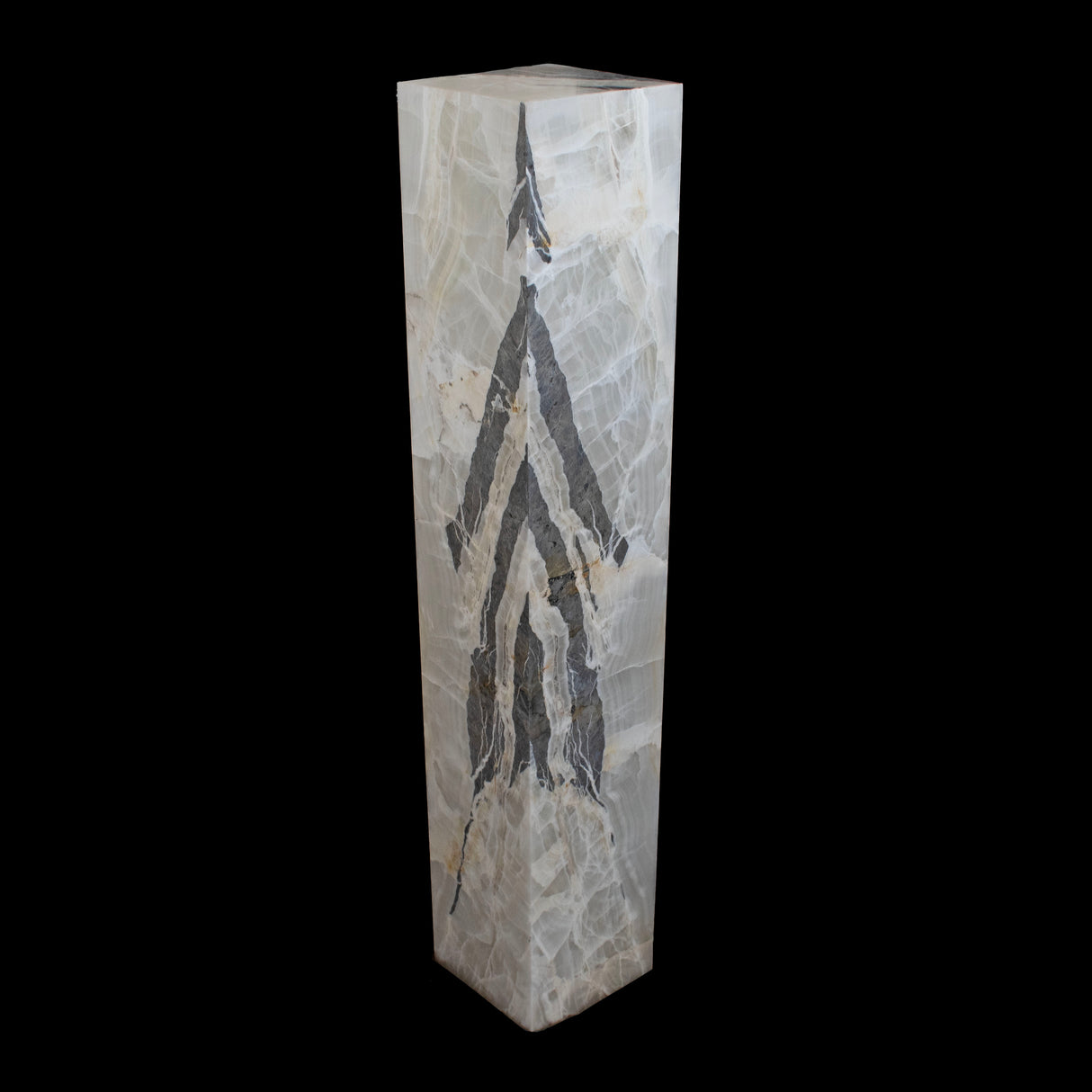 Cristalino Gray Arrowhead Onyx Pedestal Luminary 67"