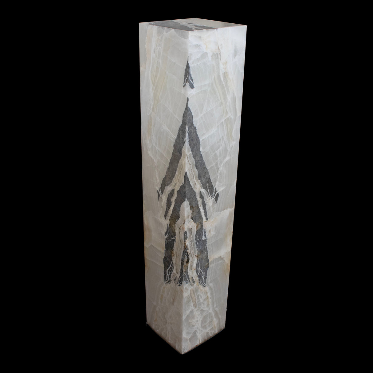 Cristalino Gray Arrowhead Onyx Pedestal Luminary 62"