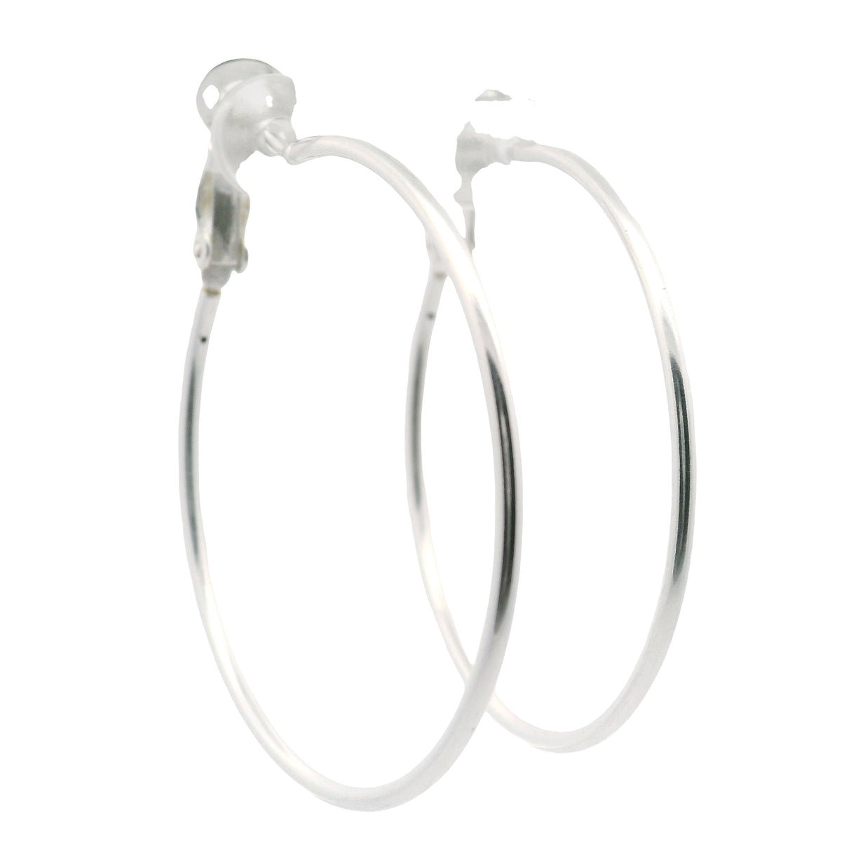 Sterling Silver Hoop Earrings with Omega Clip Back