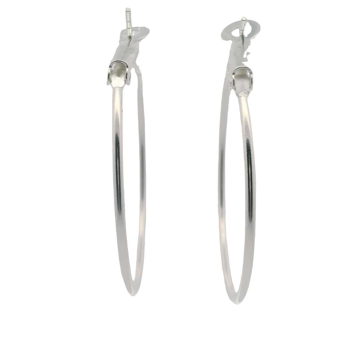 Sterling Silver Hoop Earrings with Omega Clip Back