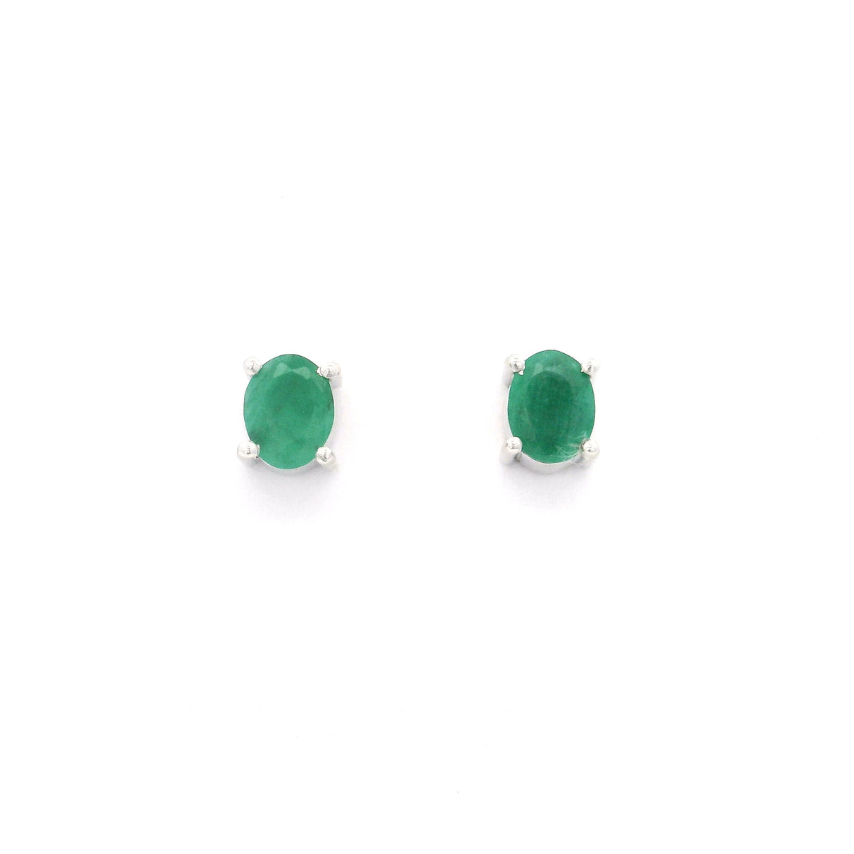 Faceted Prong Set Precious Gemstone in Rhodium Vermeil 925 Sterling Silver