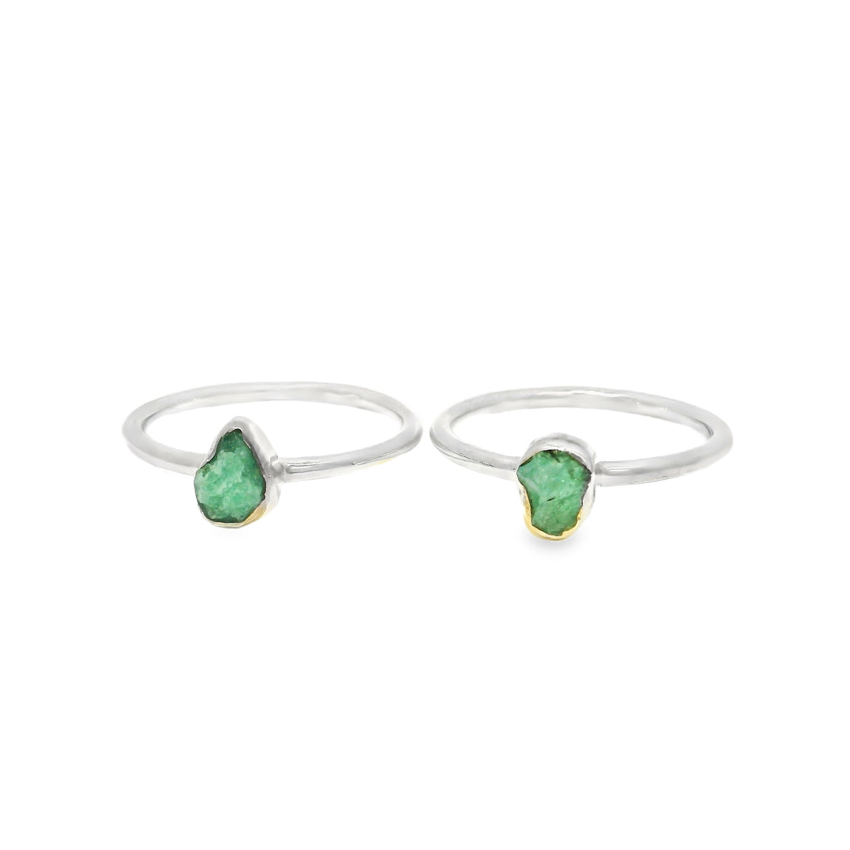 Bague émeraude brute