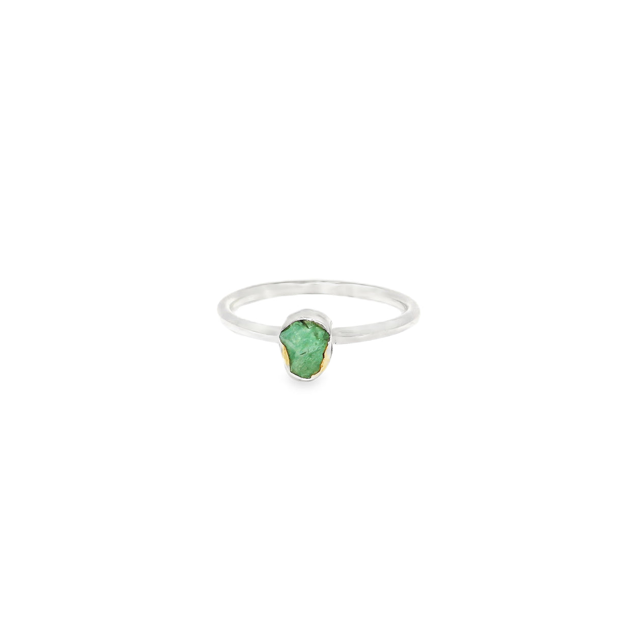 Bague émeraude brute