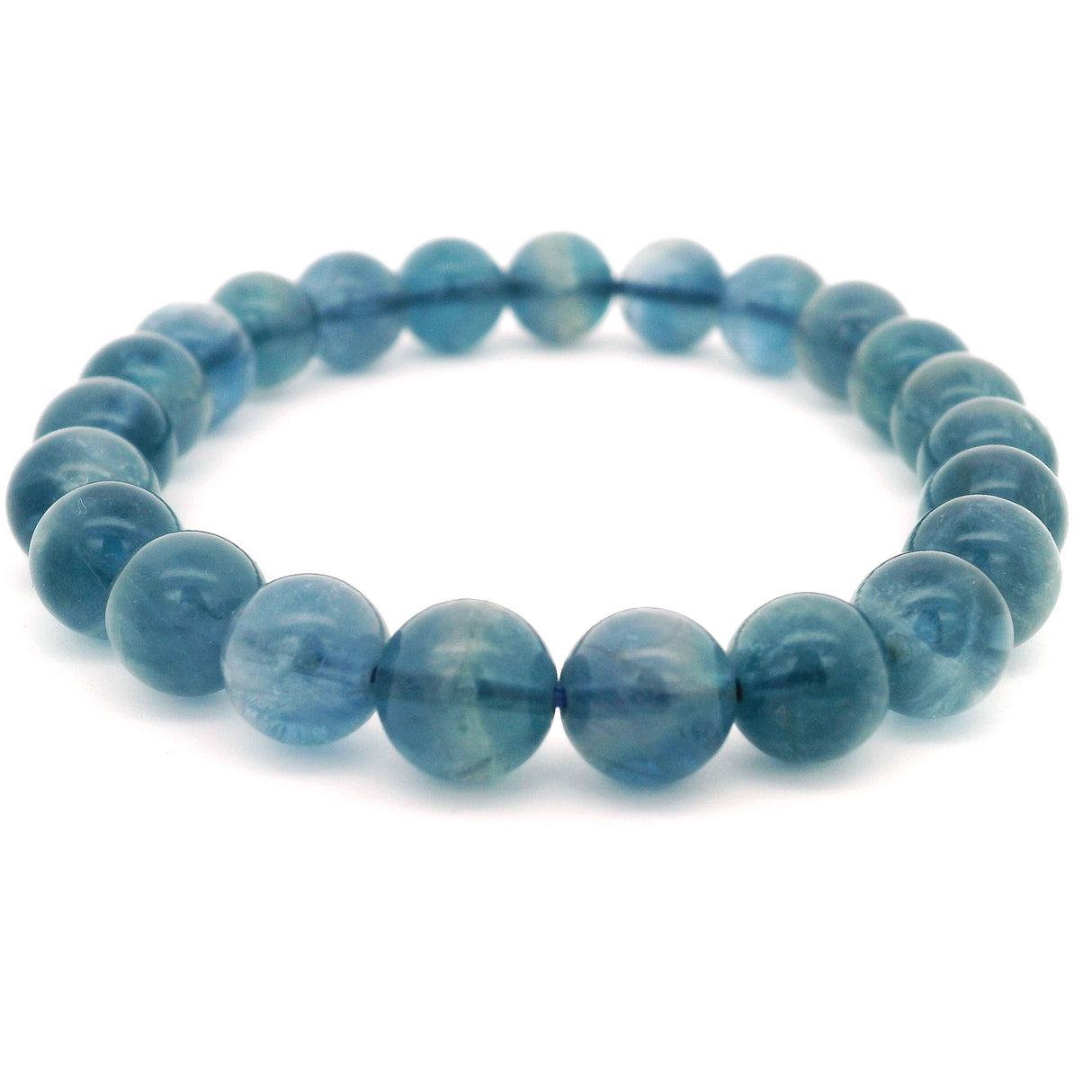 Natural Blue Fluorite Beaded Bracelet 8-9mm Rounds