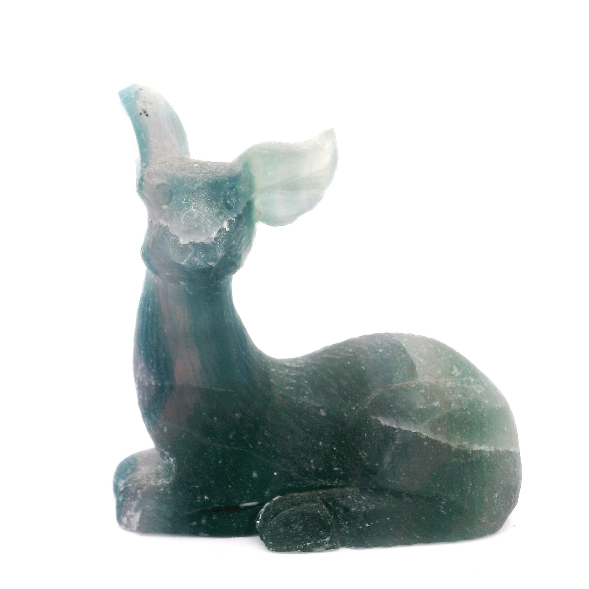 Rainbow Fluorite Deer Carving
