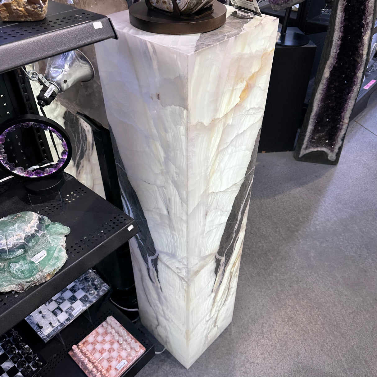 Luminaire Piédestal Cristalino Gris Onyx 51"