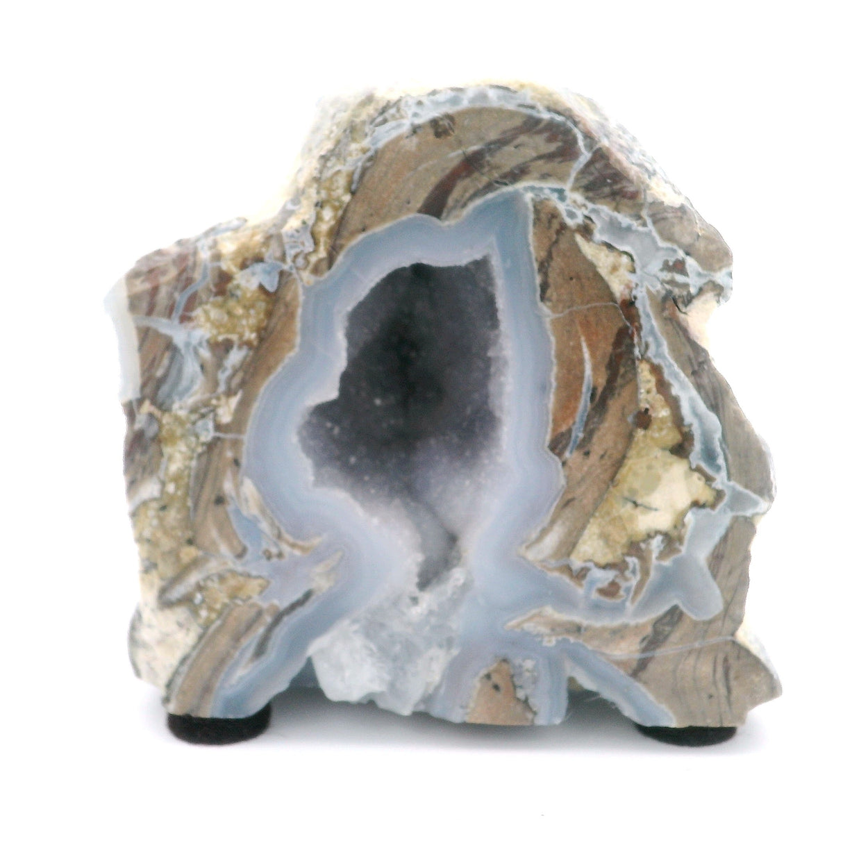 Dugway Geode with Druze - Cut & Felted Base with Angular Pocket