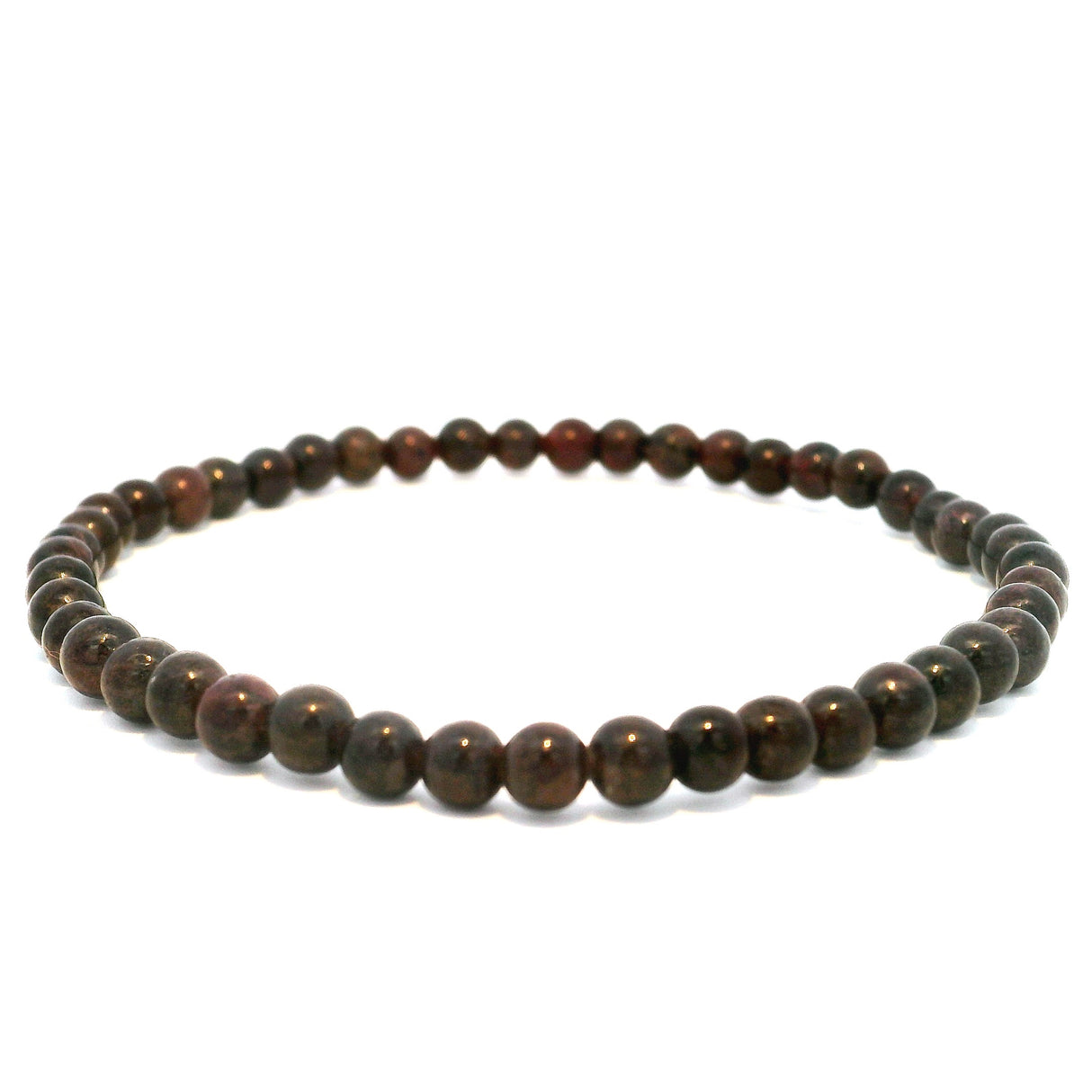 Garnet Beaded Bracelet - 4mm Round