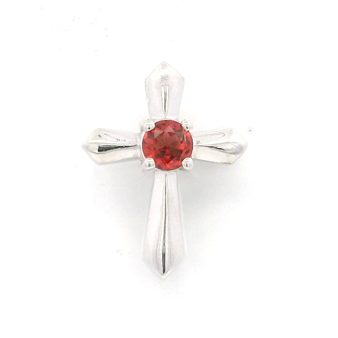 Pendentif croix avec empattement à griffes et pierres rondes de 3 mm