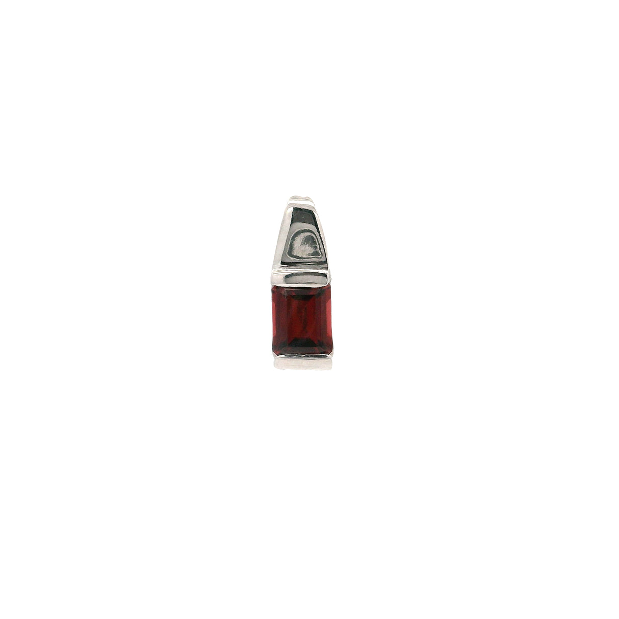 Faceted Garnet Pendant Rectangle North - South Bezel & Bail