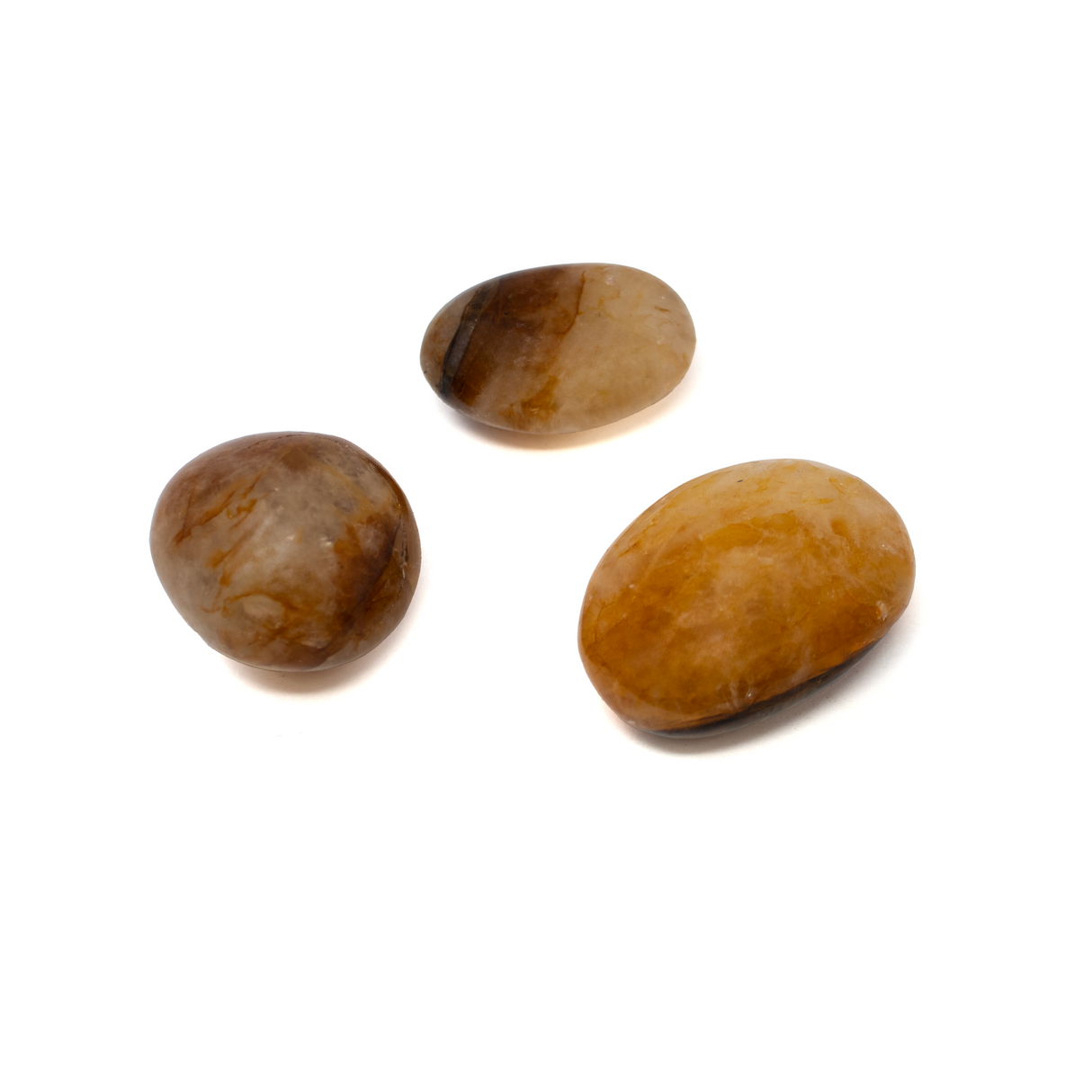 Yellow Hematoid Quartz Palm Stone - Small from Madagascar