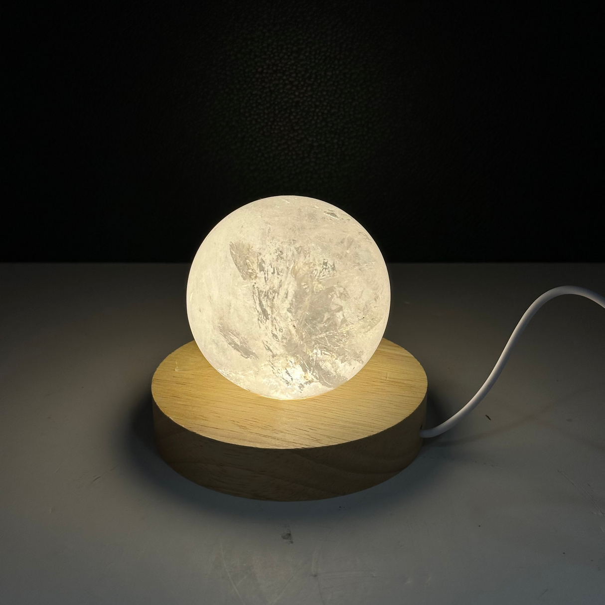 Illuminated Round Wooden Light Bases