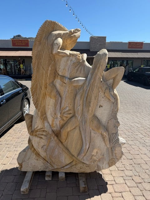 Fontaine Iguane Onyx 5 - Sculptée à la main