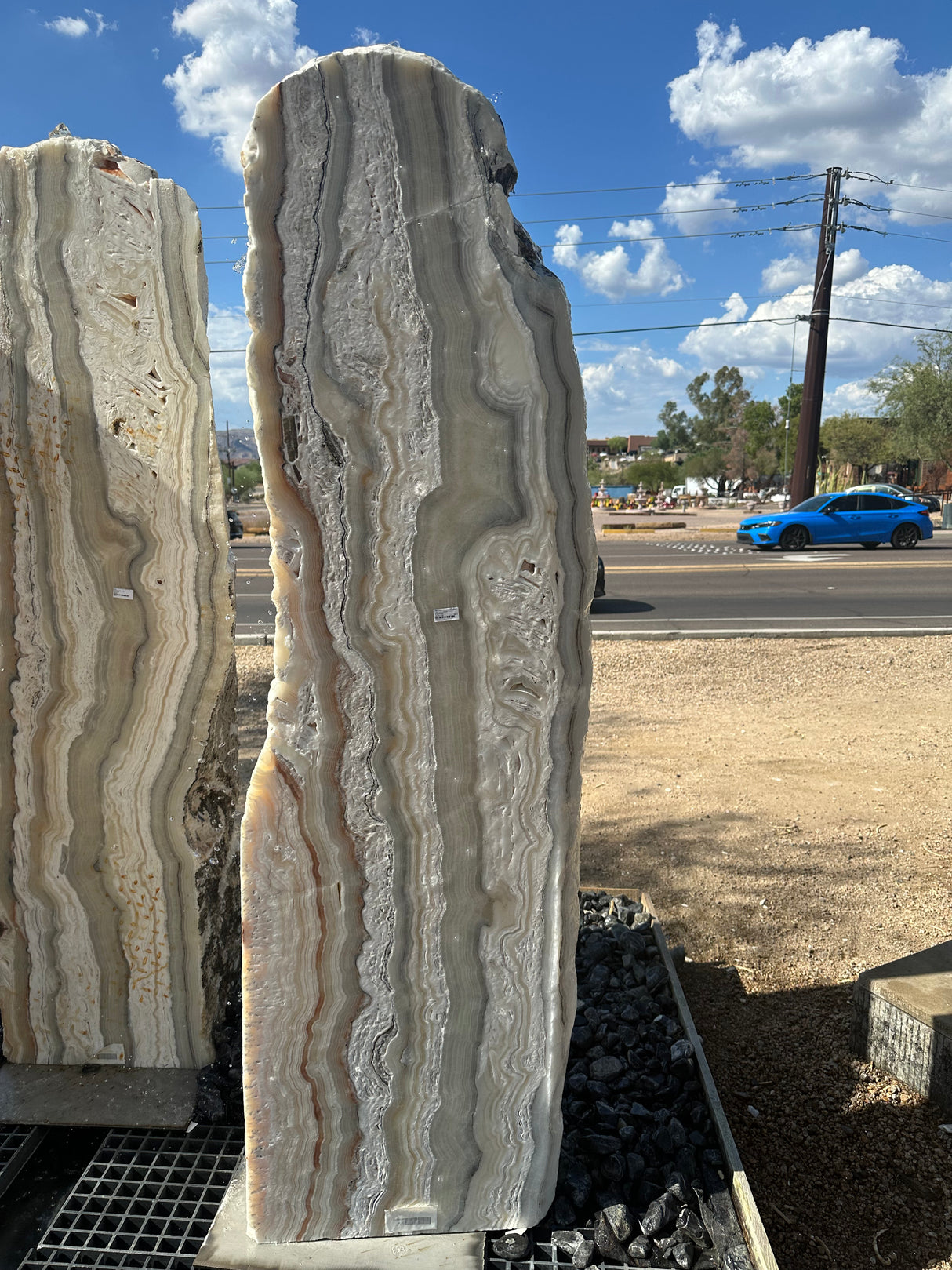 Zebra Fossil Onyx Pillar Fountains