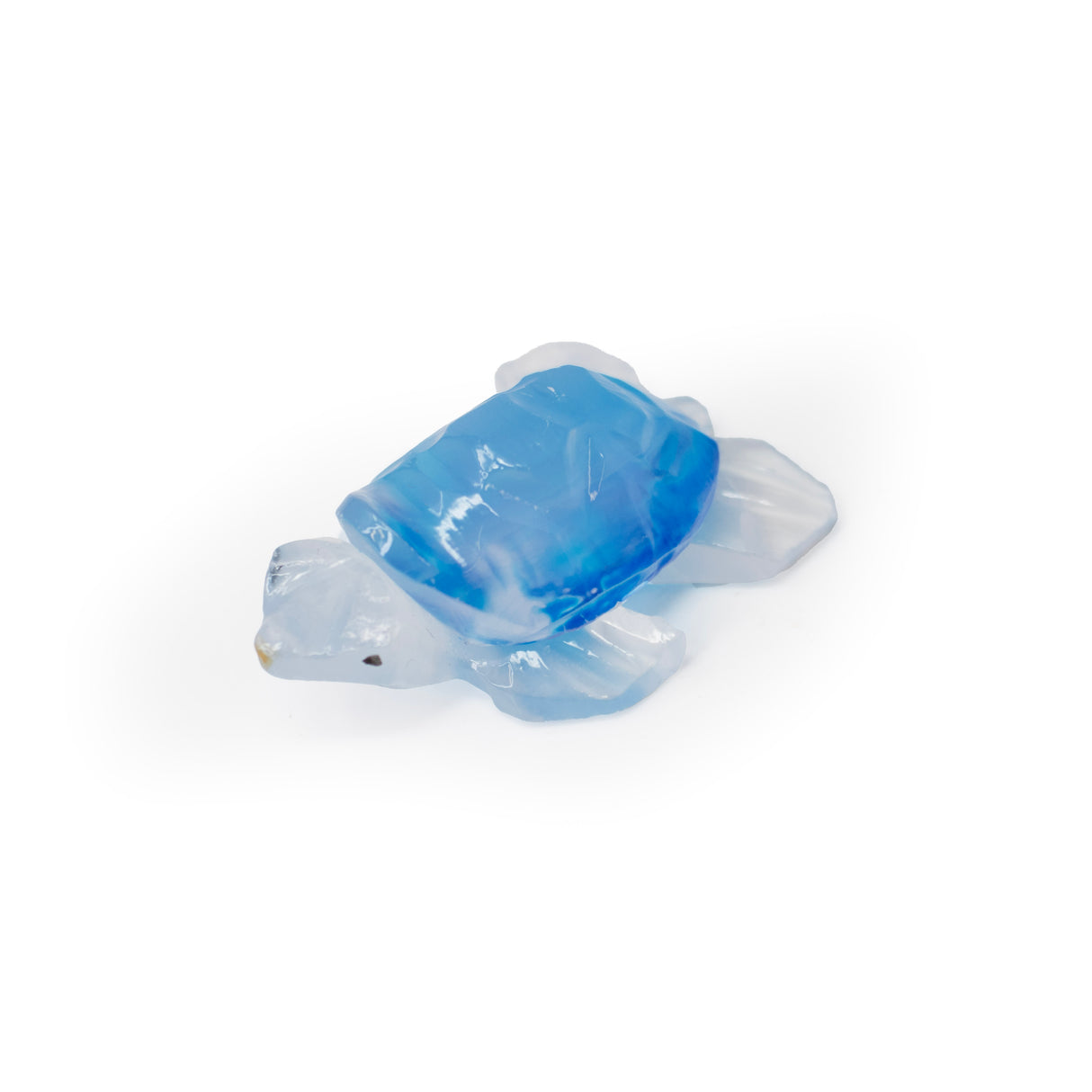 Onyx Medium/Small Tortoise Carving - Blue