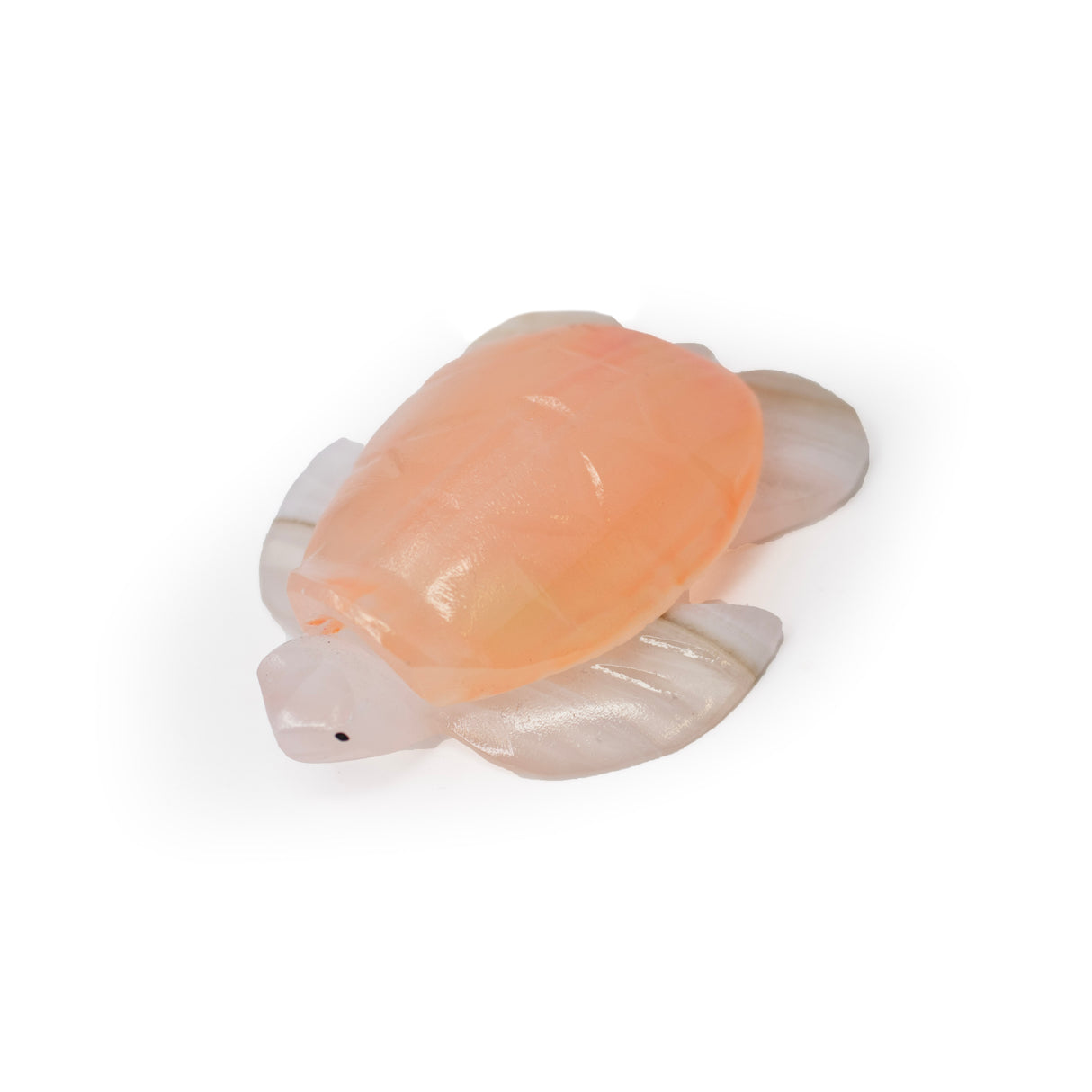 Onyx Medium Tortoise Carving - Orange