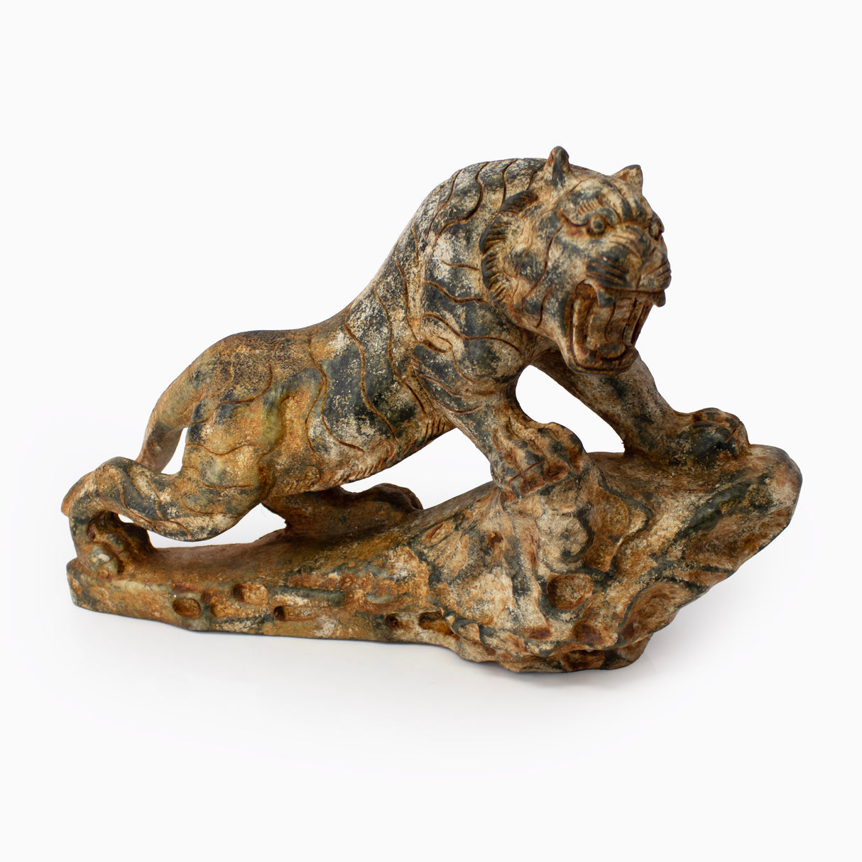 Old Jade Tiger Carving - Looking Right