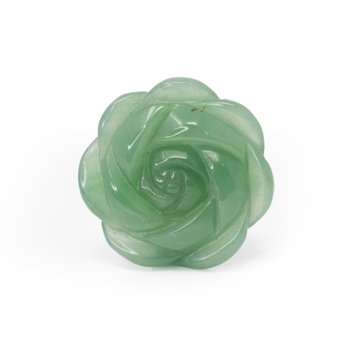 Green Aventurine Rose Carving